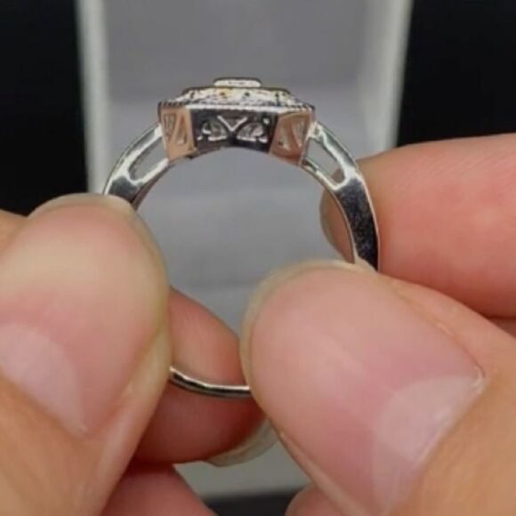 Vintage Rings for Women Gemstone Ring 925 Sterling Silver Blue Sapphire Princess - Picture 5 of 8